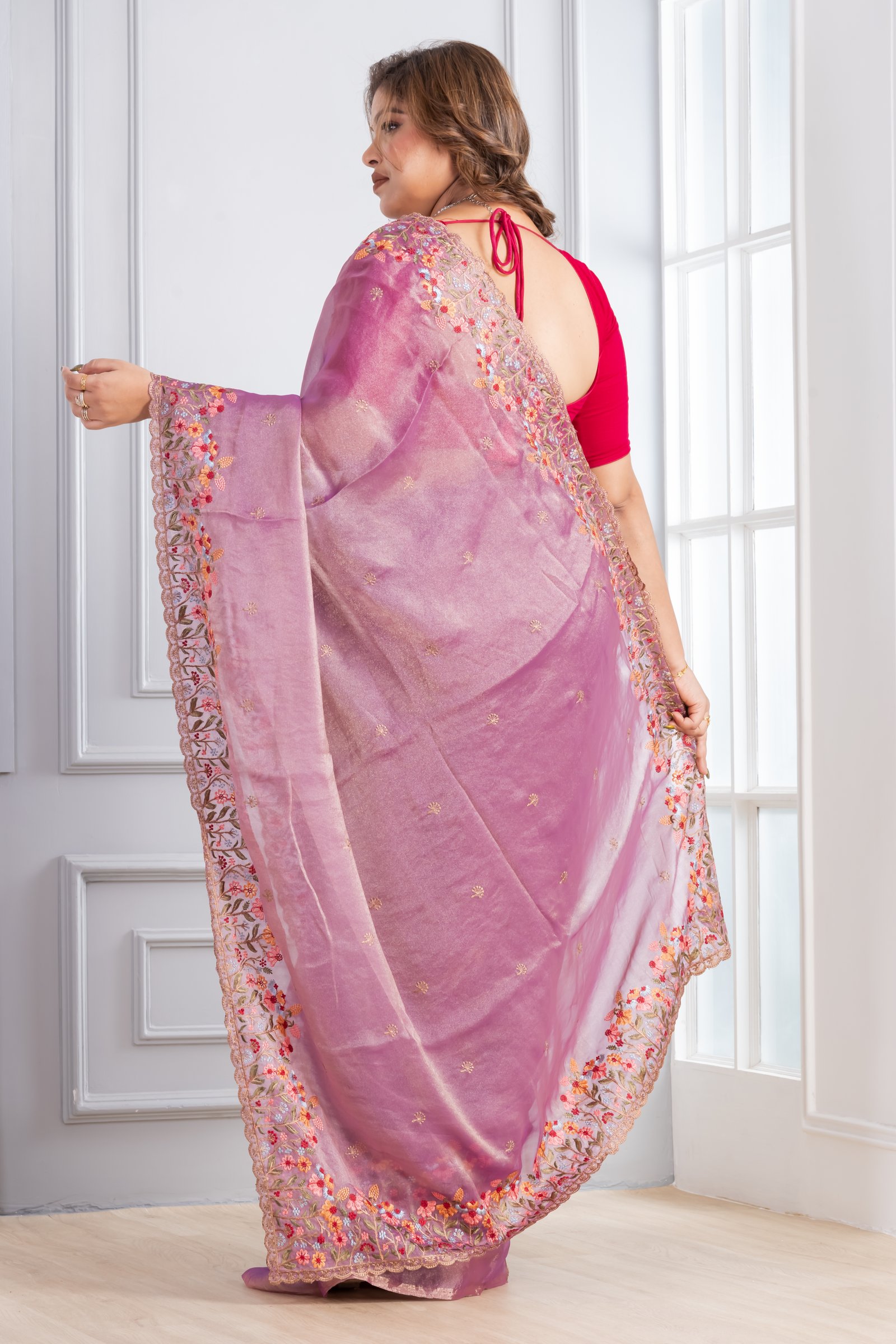 TISSUE FENDI LAVENDER PINK THREAD WORK